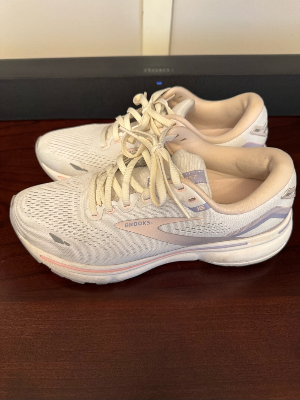 Brooks Women's Ghost 15 8.5 M Walking/Running Athletic Shoes Cream, Light Pink - Picture 9 of 9